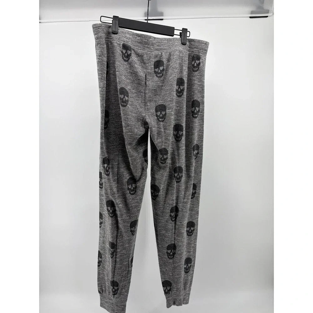PJ Salvage Pajama Pants, Gray Skull, Super Soft, Women's Size Medium